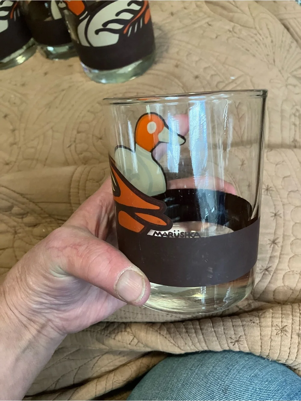 Set of Georges Briard “Decoy Gallery” Mallard Greenwinged Duck Whiskey Glasses